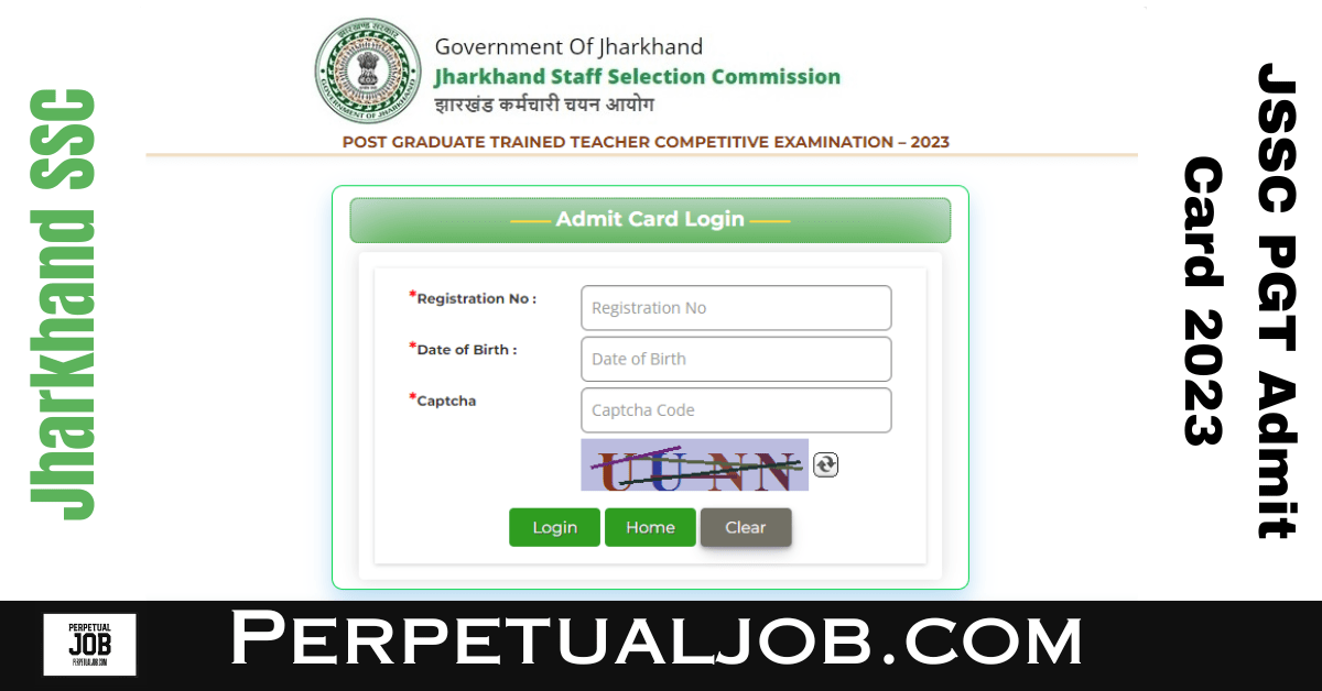 JSSC PGT Admit Card 2023