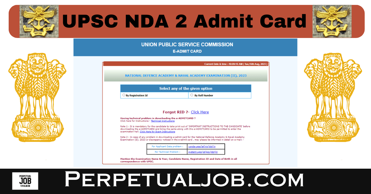 UPSC NDA 2 Admit Card