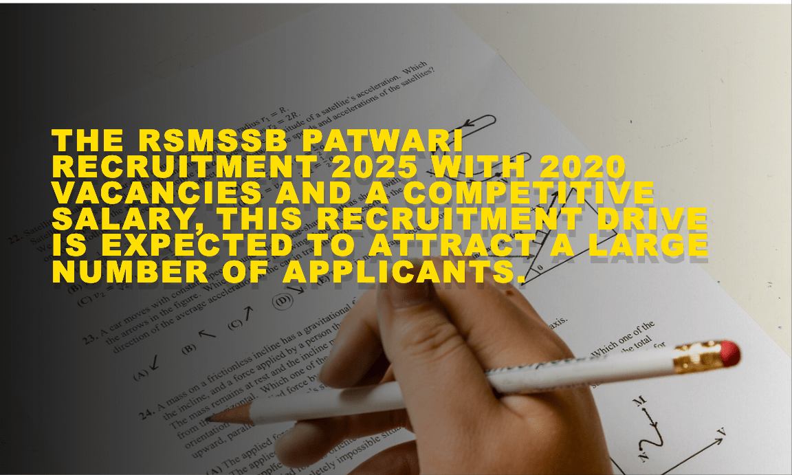 Rajasthan Patwari Exam Pattern 2025 and Application Details