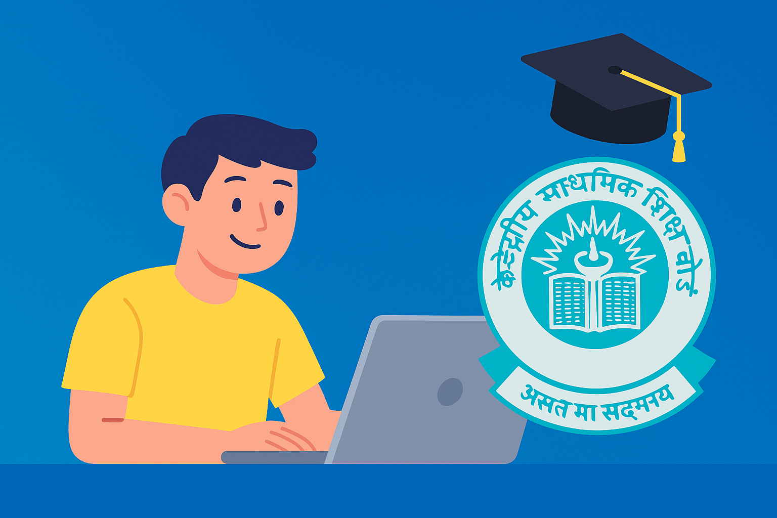 Student checking CBSE Class 10 12 result 2025 online